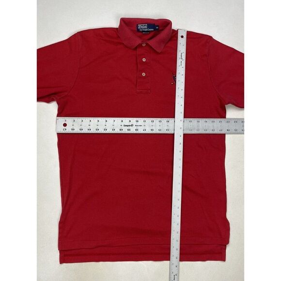 VINTAGE Polo Ralph Lauren Polo Shirt Men Medium Red Crest Golf Logo USA 90s - Picture 6 of 6